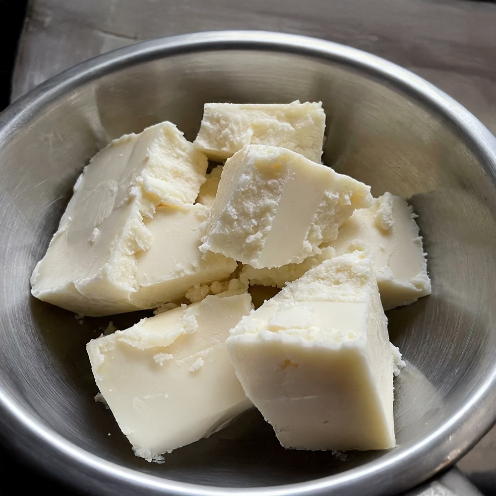 grass fed grass finished bulk tallow in a stainless steel bowl